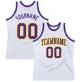 Custom Basketball Jersey - White Purple-Gold Throwback - Style White0998