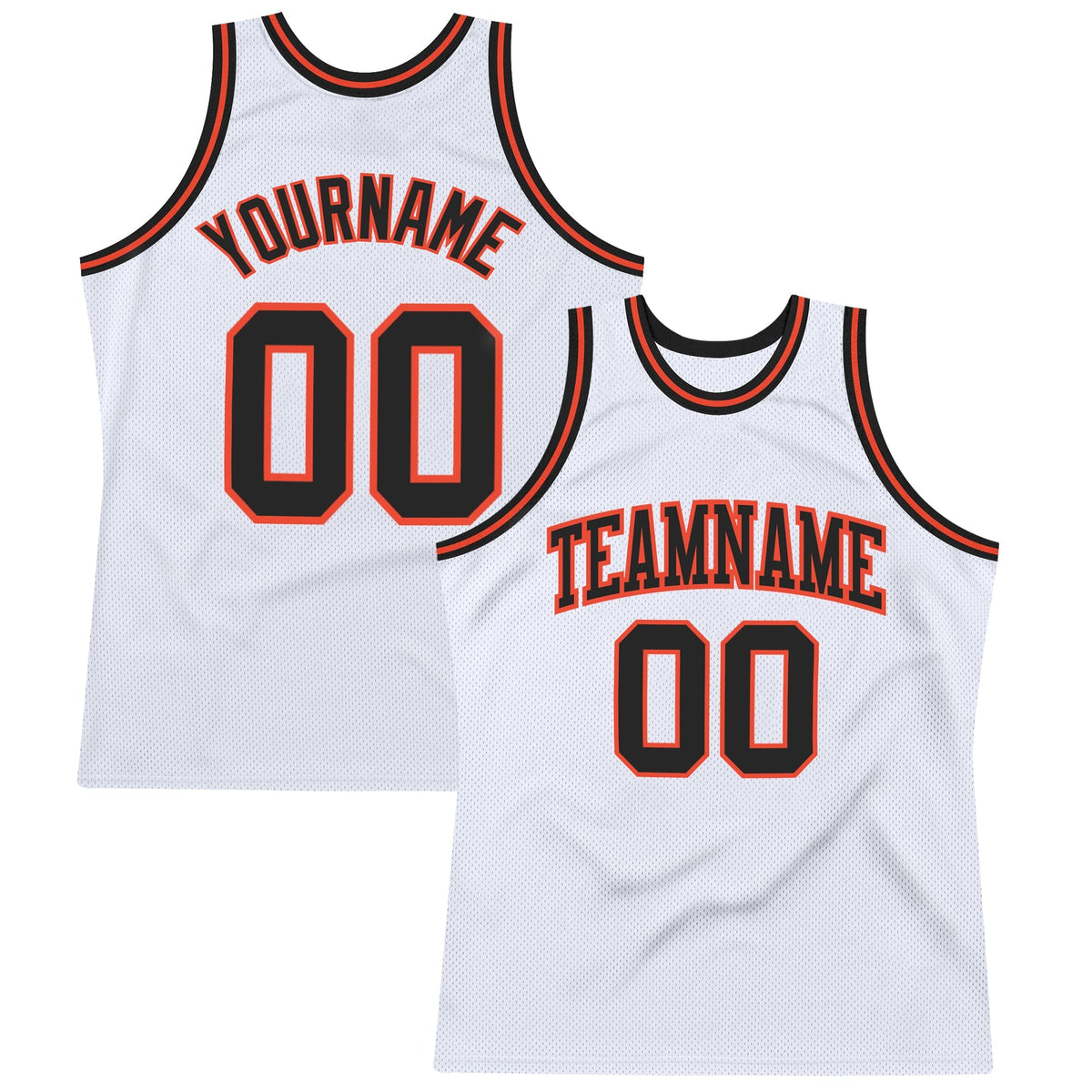Custom Basketball Jersey - White Black-Orange Throwback