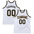 Custom Basketball Jersey - White Black-Old Gold Throwback