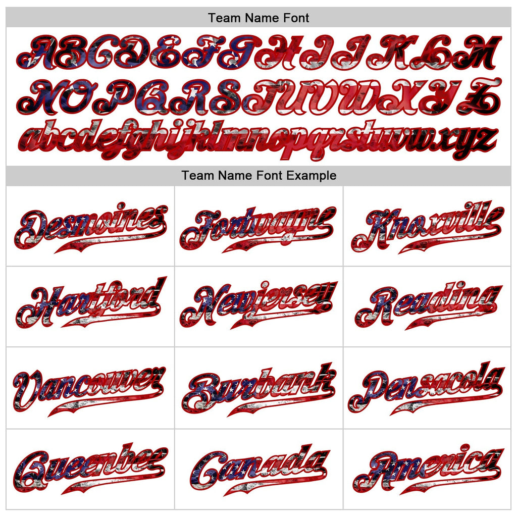 Custom Baseball Jersey - White Red-Royal 3D American Flag