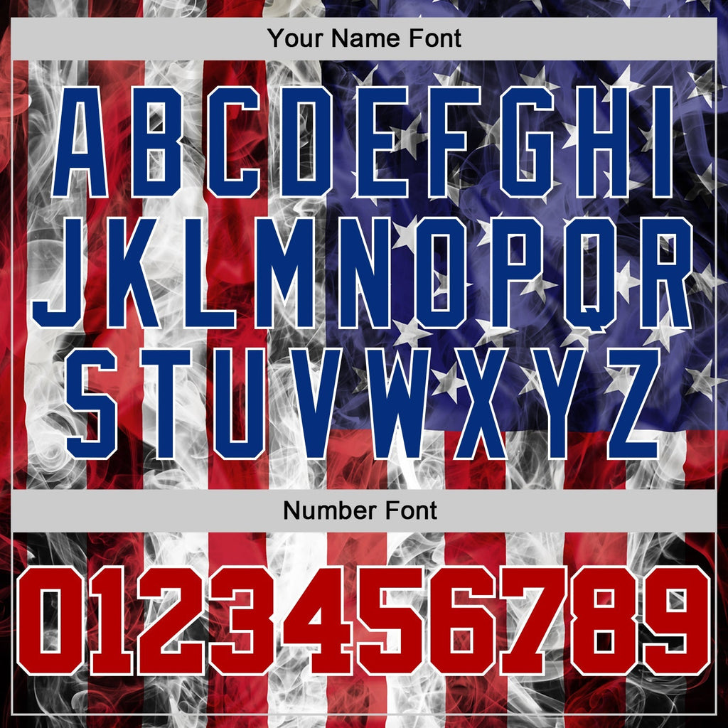 Custom Baseball Jersey - White Red-Royal 3D American Flag