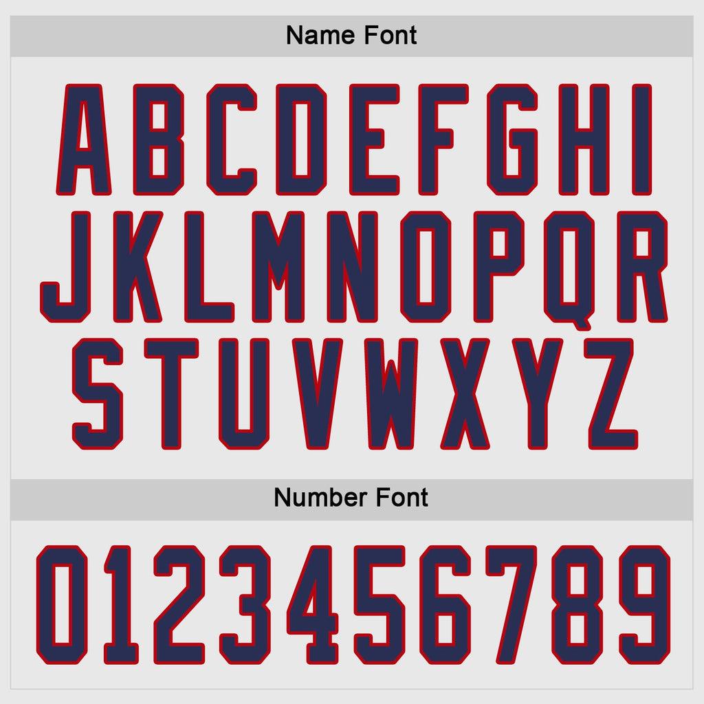 Custom Hockey Jersey - White Navy-Red