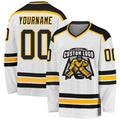 Custom Hockey Jersey - White Black-Gold - Style White1049