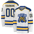 Custom Hockey Jersey - White Royal-Gold - Style White1051