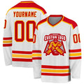Custom Hockey Jersey - White Red-Gold - Style White1052