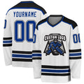 Custom Hockey Jersey - White Royal-Black