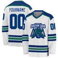 Custom Hockey Jersey - White Royal-Kelly Green - Style White1062