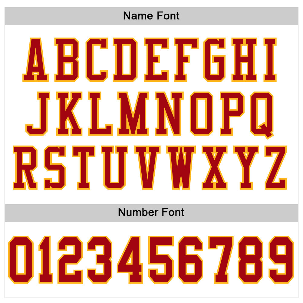 Custom Football Jersey - White Red-Gold Mesh