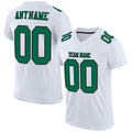 Custom Football Jersey - White Kelly Green-Black Mesh - Style White1127
