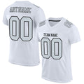 Custom Football Jersey - White Silver-Black Mesh - Style White1131