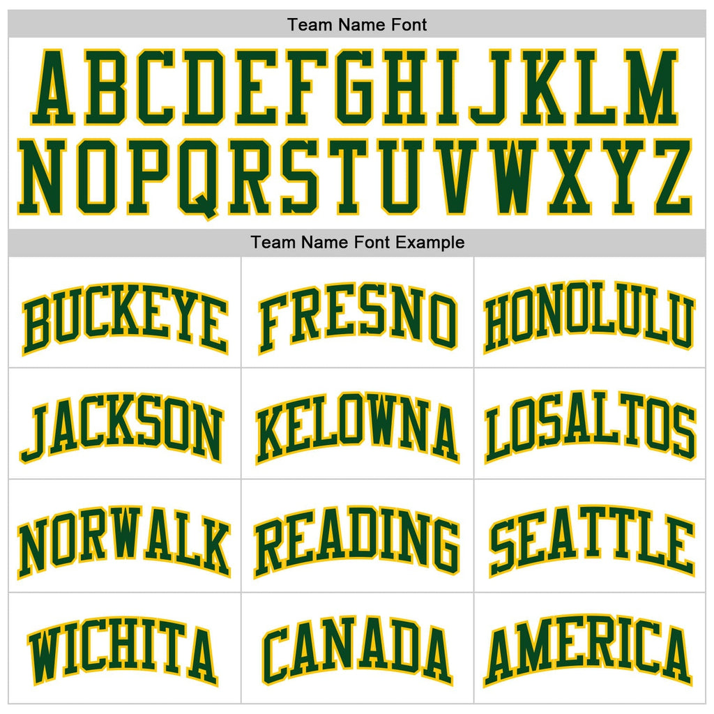 Custom Basketball Jersey - White Green-Gold Throwback