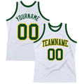 Custom Basketball Jersey - White Green-Gold Throwback