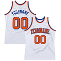 Custom Basketball Jersey - White Orange-Royal Throwback - Style White1150