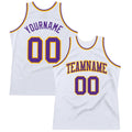 Custom Basketball Jersey - White Purple-Gold Throwback - Style White1153