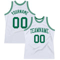 Custom Basketball Jersey - White Kelly Green Throwback