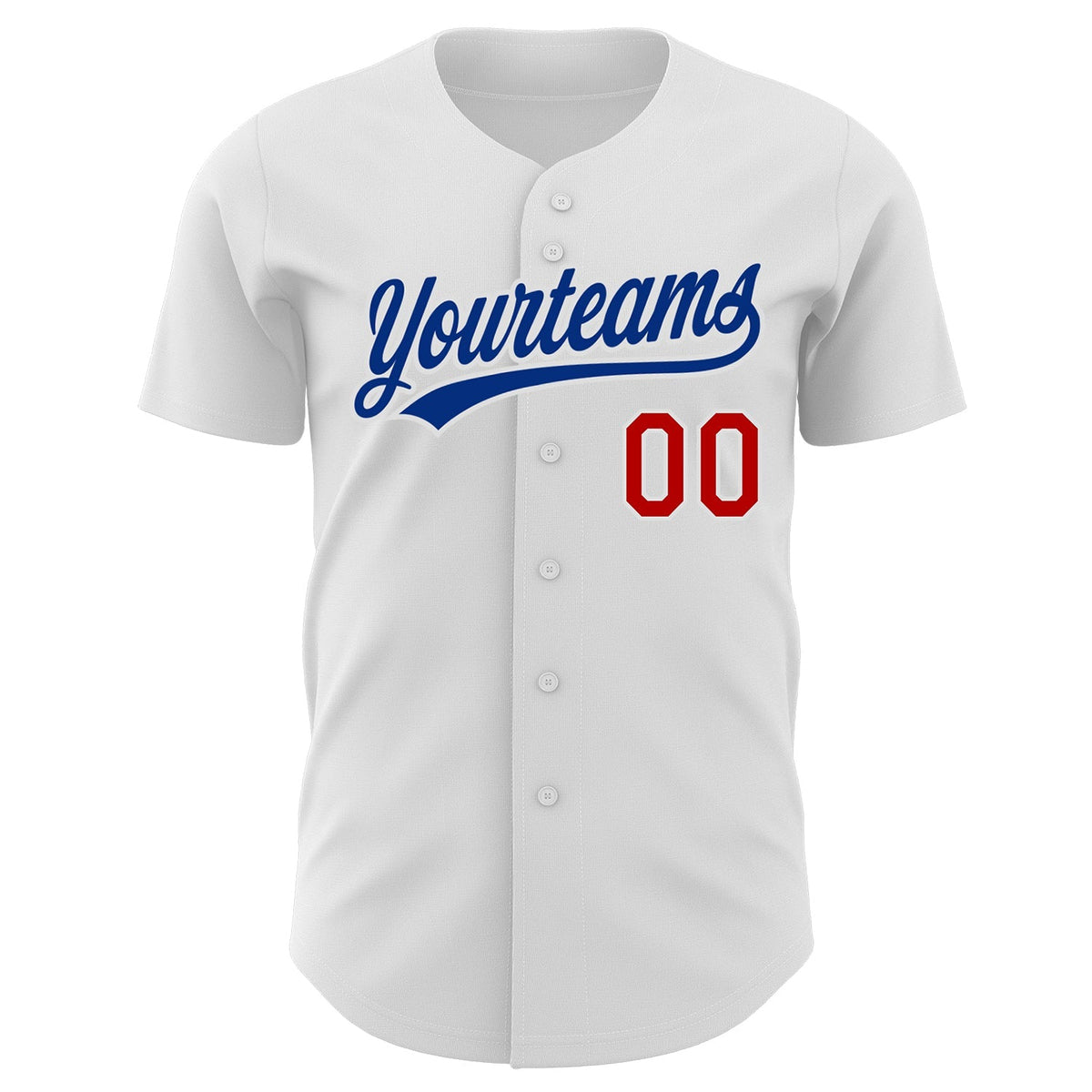 Custom Baseball Jersey - White Red-Royal