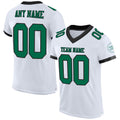 Custom Football Jersey - White Kelly Green-Black Mesh - Style White1399