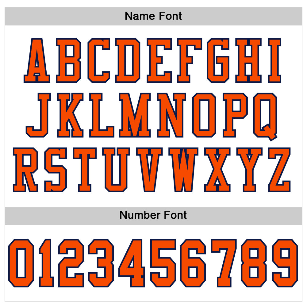 Custom Football Jersey - White Orange-Navy Mesh