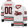 Custom Hockey Jersey - White Black-Red - Style White2059