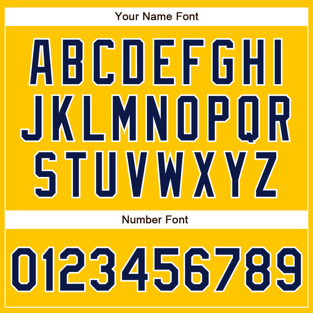Custom Baseball Jersey - Yellow Navy-White