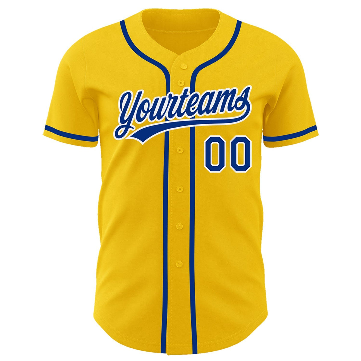 Custom Baseball Jersey - Yellow Royal-White