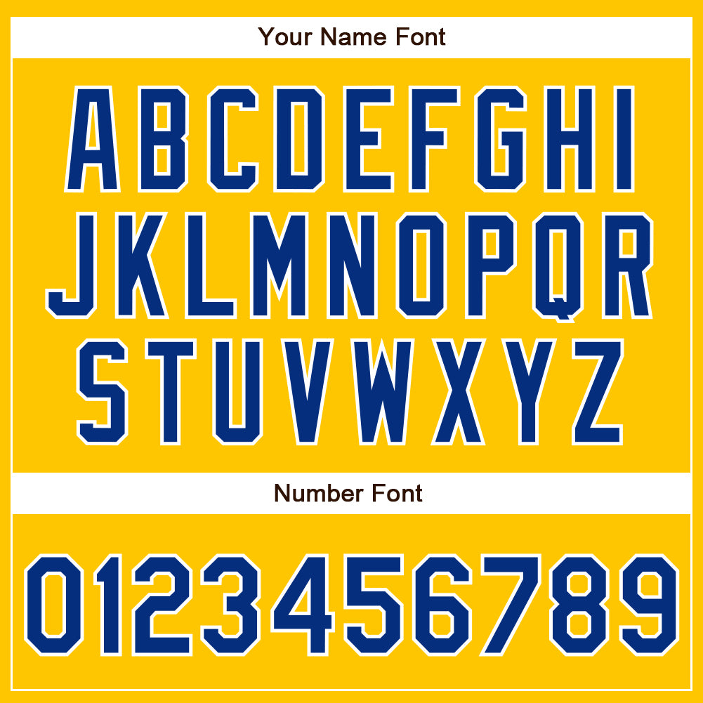 Custom Baseball Jersey - Yellow Royal-White