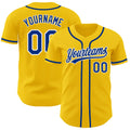 Custom Baseball Jersey - Yellow Royal-White