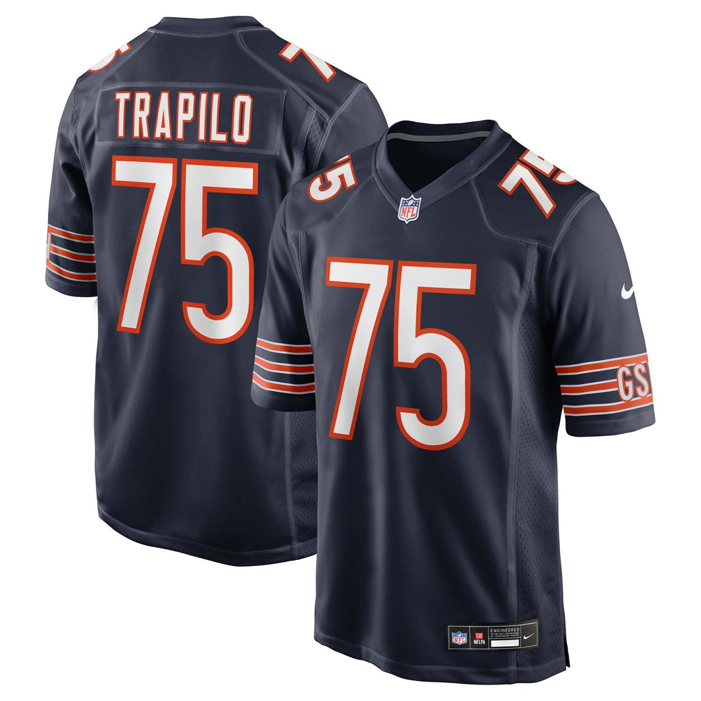 Chicago Bears Ozzy Trapilo Navy Team Game Football Jersey
