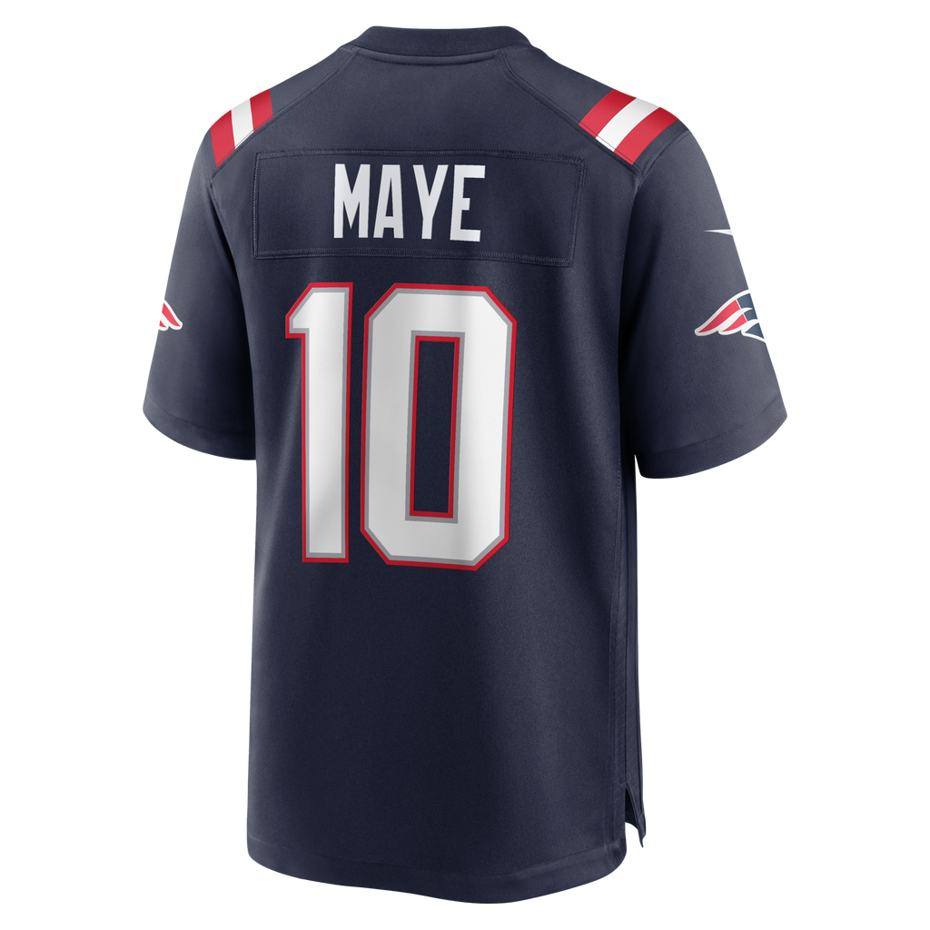 New England Patriots Drake Maye Navy Player Game Football Jersey