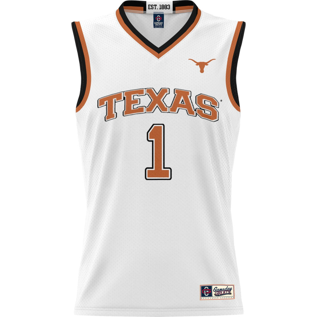 #1 Texas Longhorns Replica Lightweight Basketball Jersey - White