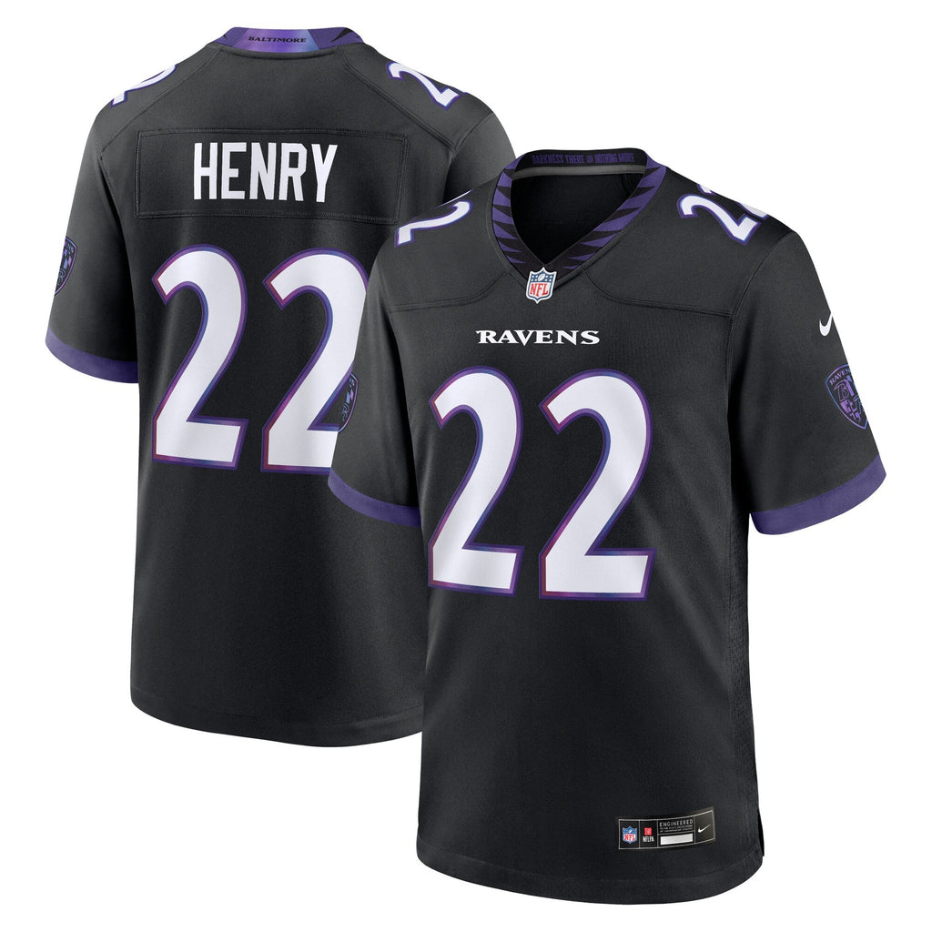 Baltimore Ravens Derrick Henry Black Alternate Game Football Jersey