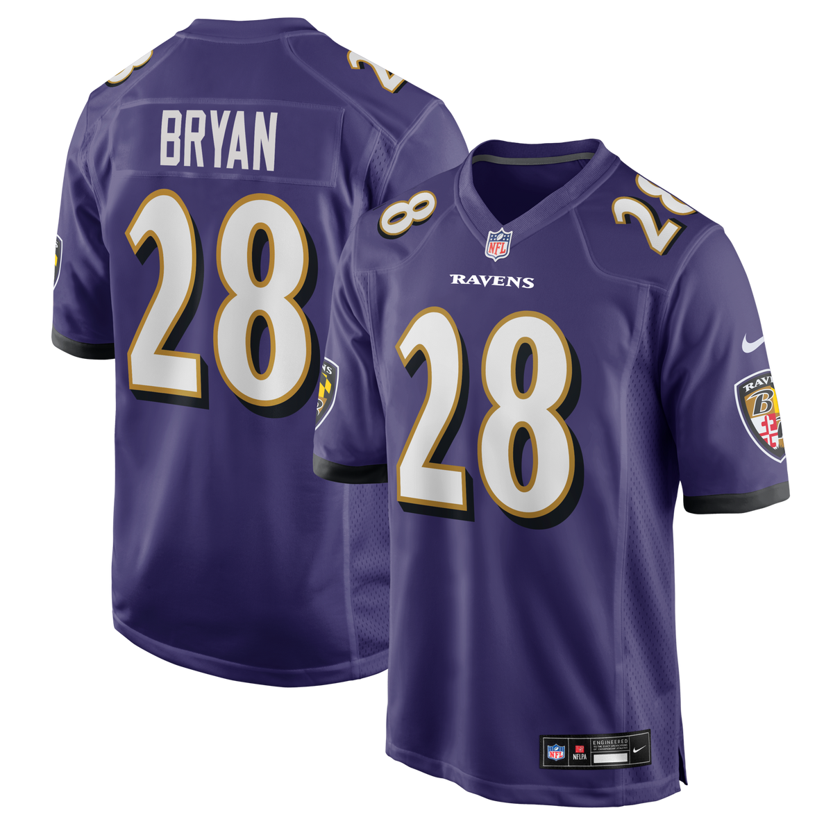 Baltimore Ravens Taven Bryan Purple Team Game Football Jersey
