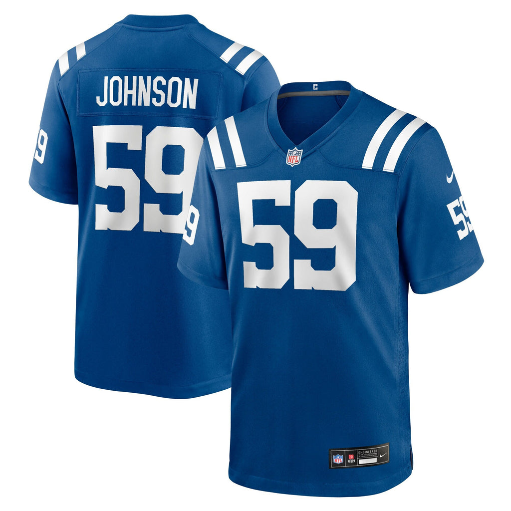 Indianapolis Colts Buddy Johnson Royal Team Game Football Jersey