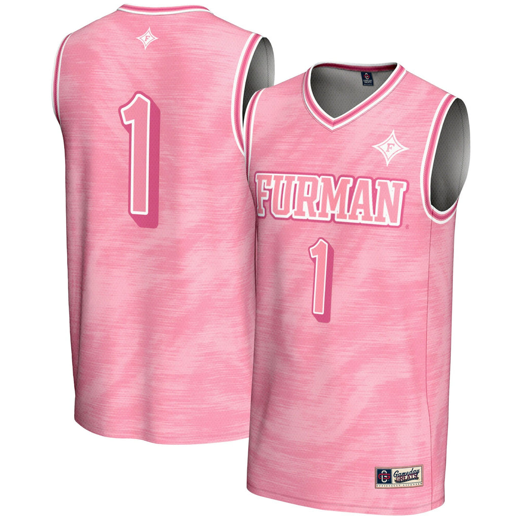 #1 Furman Paladins Lightweight Basketball Fashion Jersey - Pink