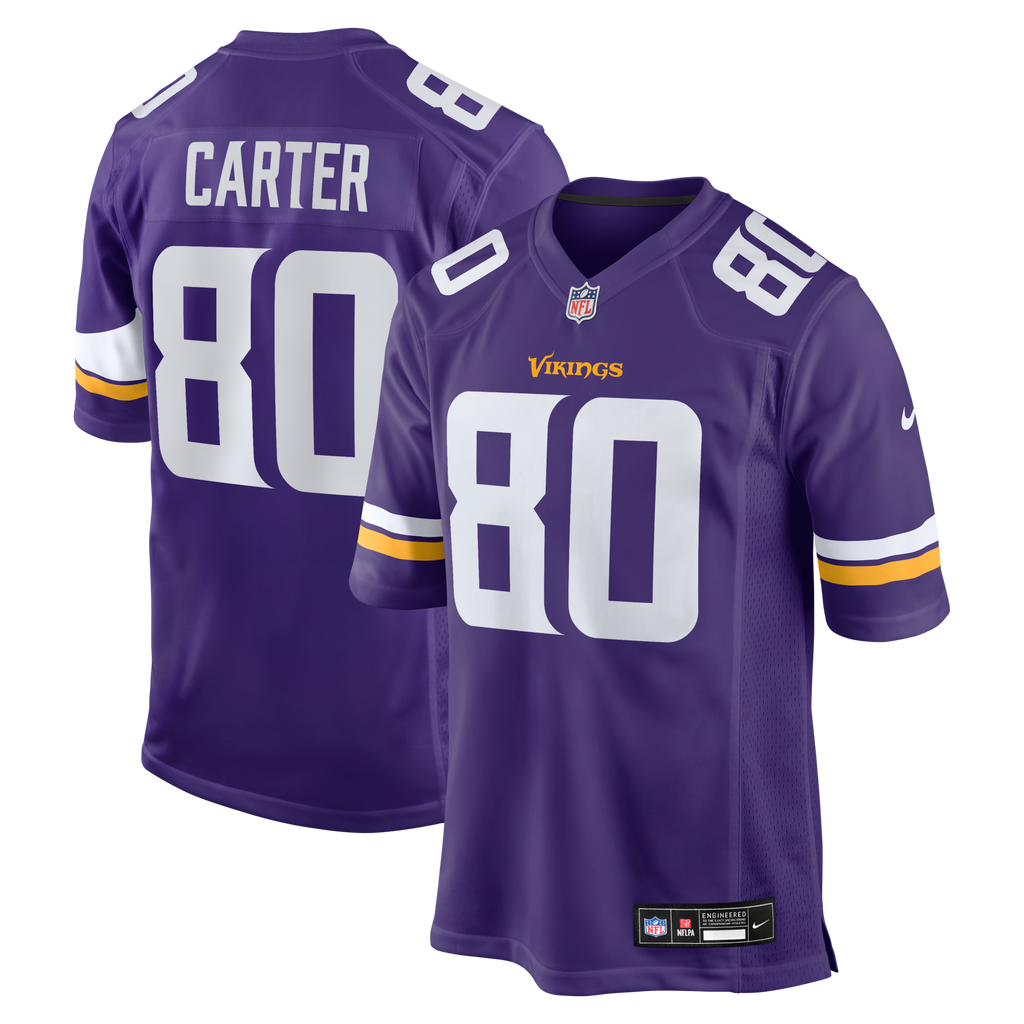 Minnesota Vikings Cris Carter Purple Game Retired Player Football Jersey