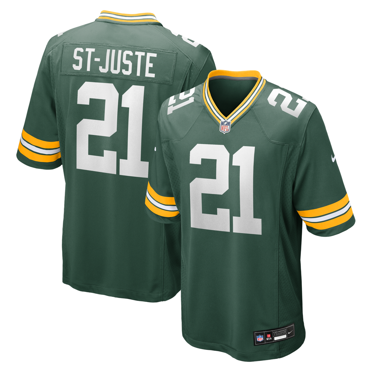 Green Bay Packers Benjamin St-Juste Green Team Game Football Jersey
