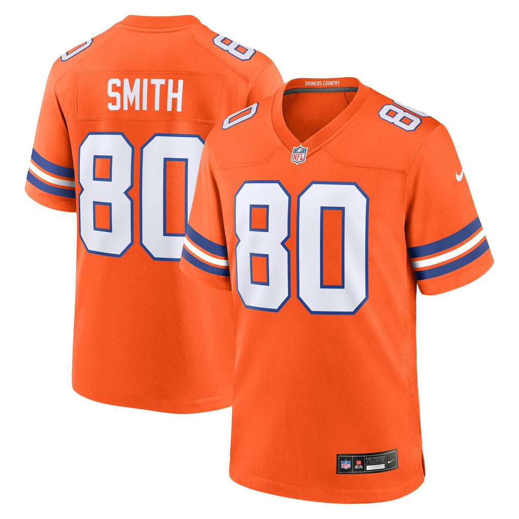 Denver Broncos Rod Smith Orange Retired Player Alternate Game Football Jersey