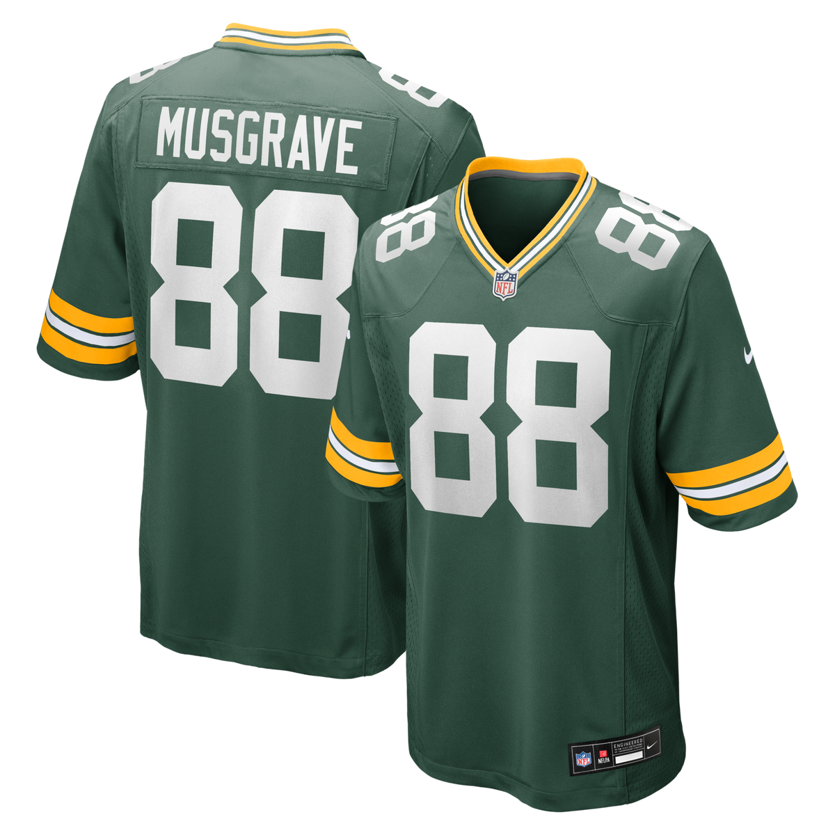 Green Bay Packers Luke Musgrave Green Game Football Jersey