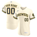 Milwaukee Brewers Cream Home Custom Baseball Jersey