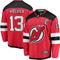 New Hockey Jersey Devils Nico Hischier Red Captain Patch Home Breakaway Jersey