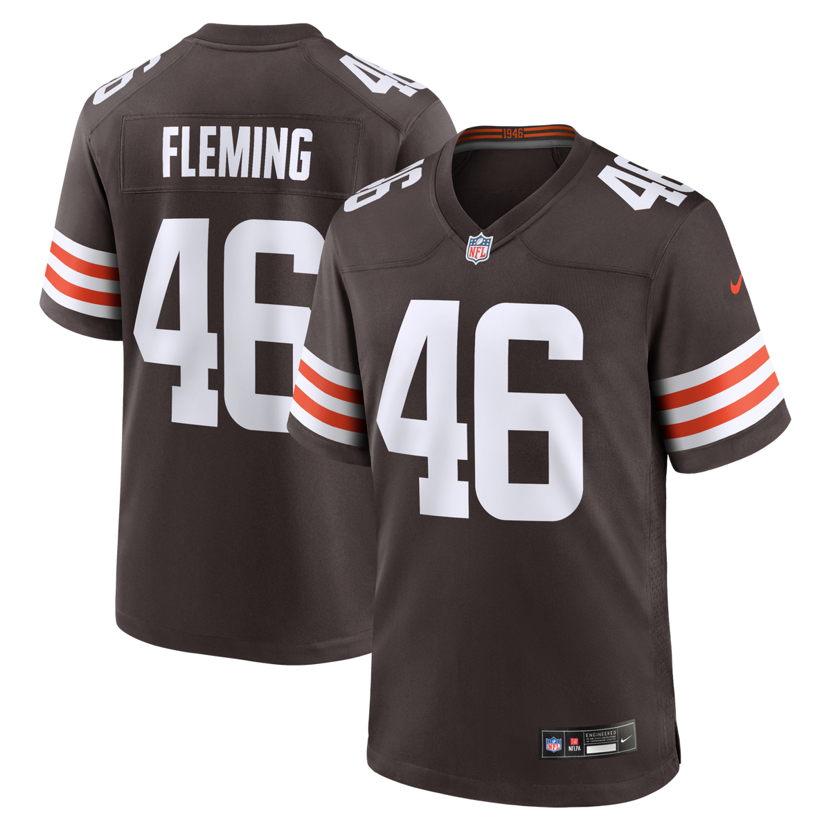 Cleveland Browns Don Fleming Brown Retired Player Football Jersey