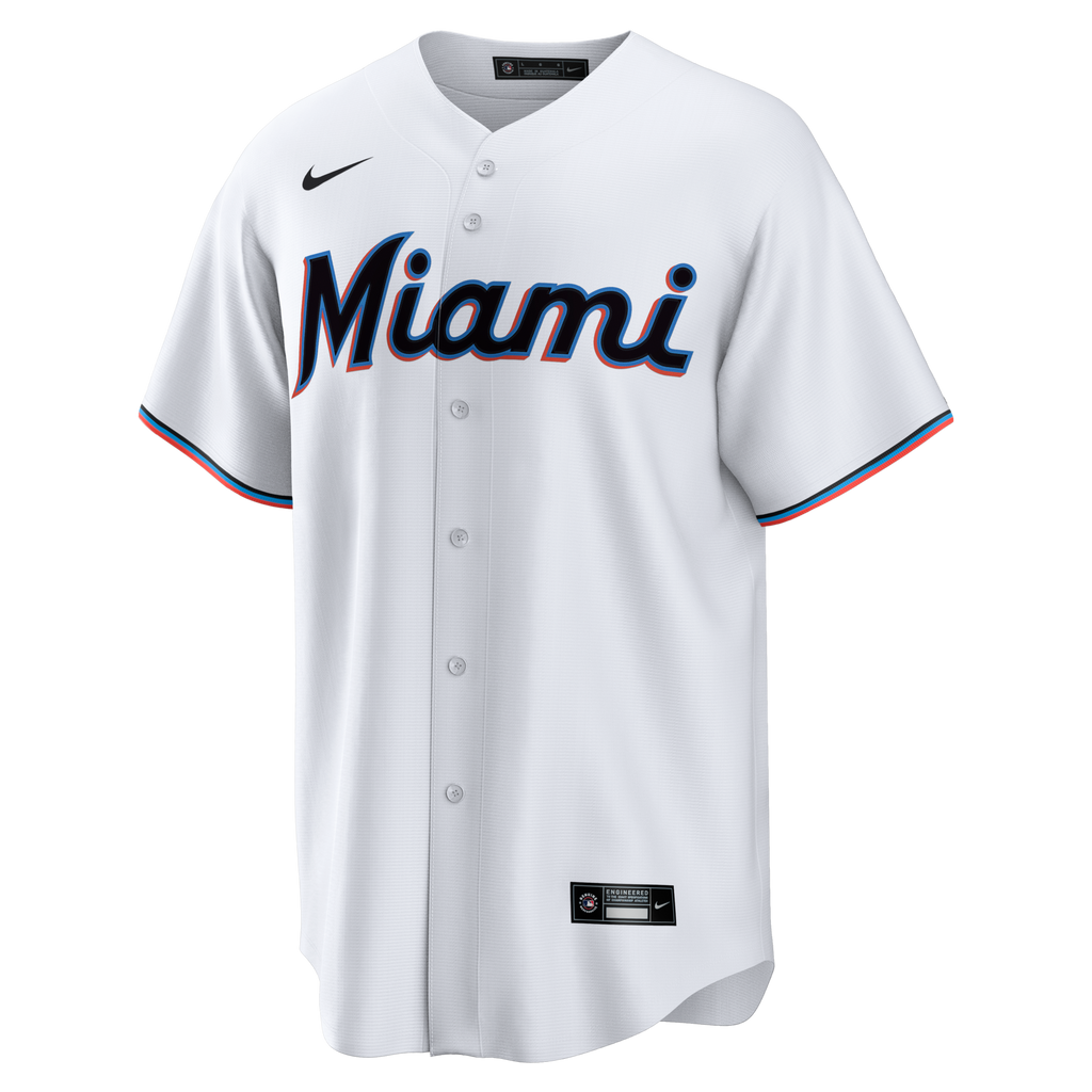 Miami Marlins White Home Big & Tall Replica Baseball Jersey