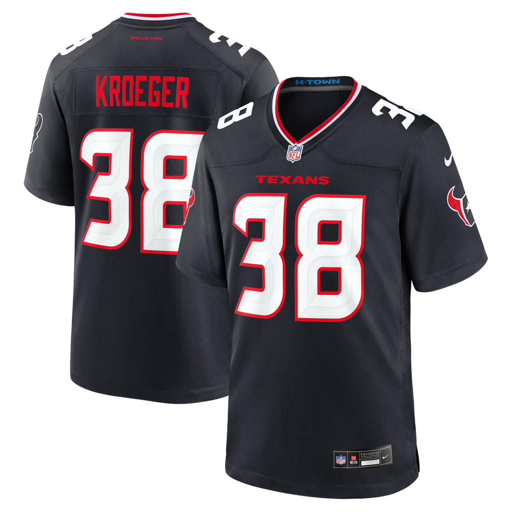 Houston Texans Kai Kroeger Navy Team Game Football Jersey