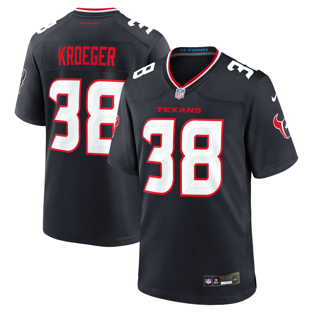Houston Texans Kai Kroeger Navy Team Game Football Jersey