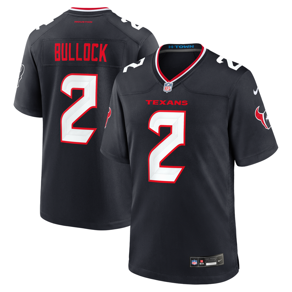 Houston Texans Calen Bullock Navy Team Game Football Jersey