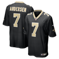 New Orleans Saints Morten Andersen Black Game Retired Player Football Jersey