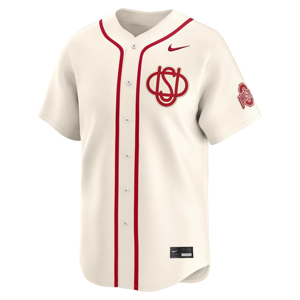 Cream Ohio State Buckeyes Alternate Limited Baseball Jersey