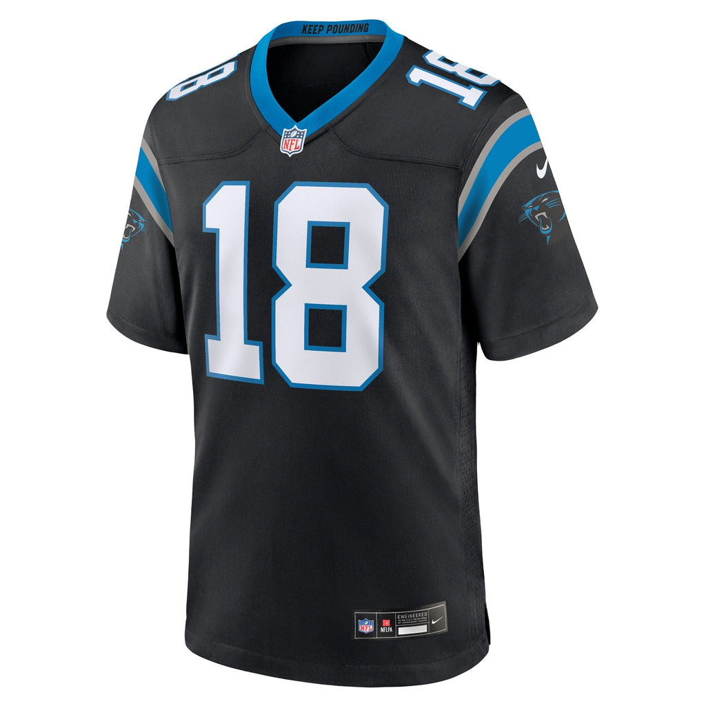 Carolina Panthers Jalen Coker Black Team Game Football Jersey