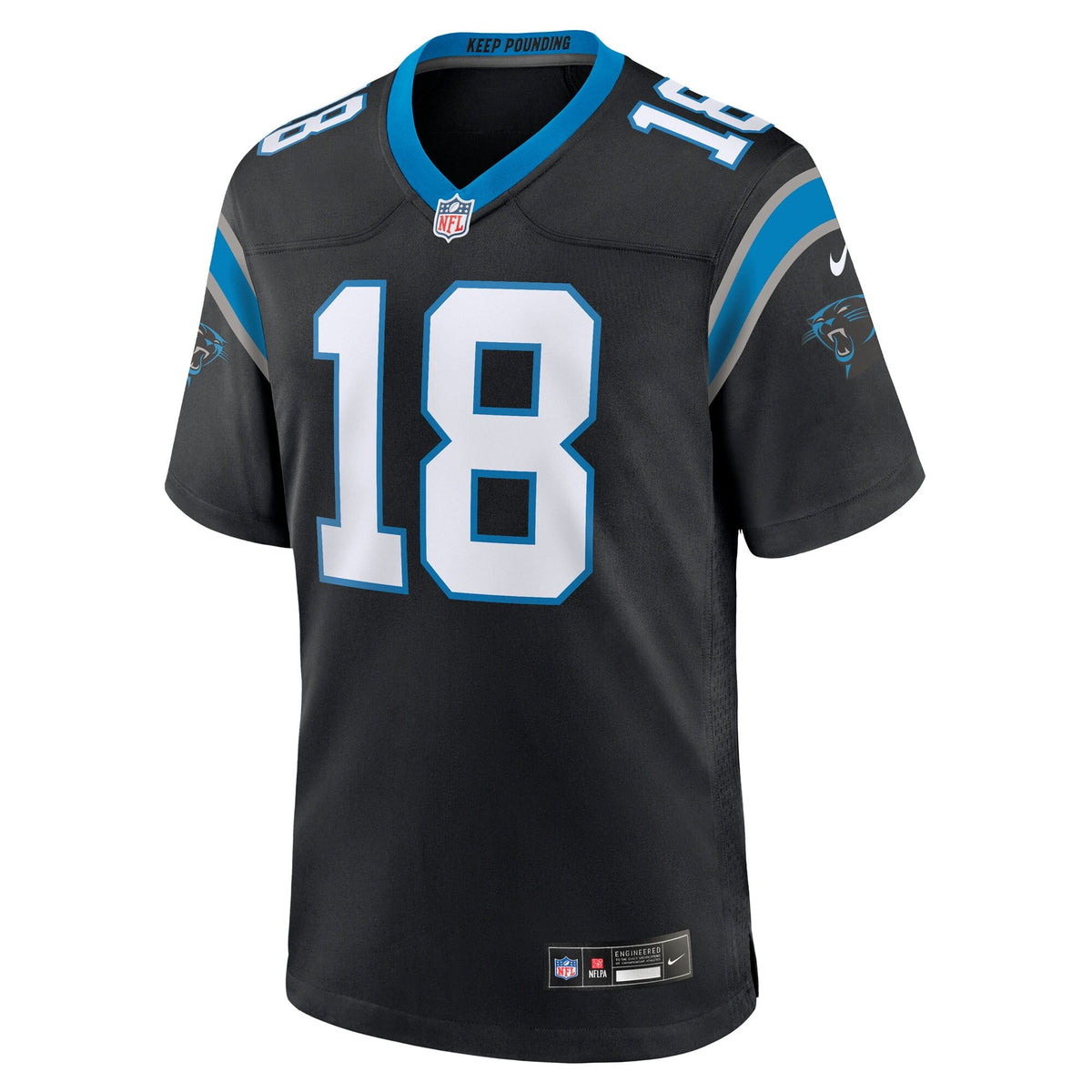 Carolina Panthers Jalen Coker Black Team Game Football Jersey