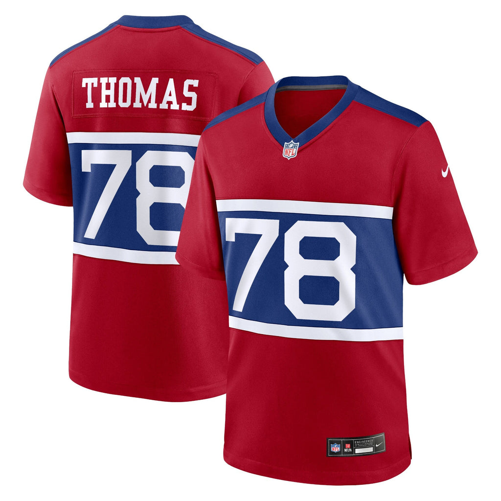 New York Giants Andrew Thomas Century Red Alternate Player Game Football Jersey